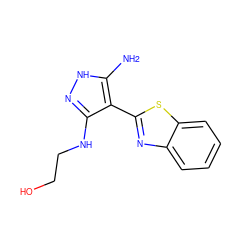 Nc1[nH]nc(NCCO)c1-c1nc2ccccc2s1 ZINC000114400713