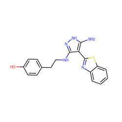 Nc1[nH]nc(NCCc2ccc(O)cc2)c1-c1nc2ccccc2s1 ZINC000114397799