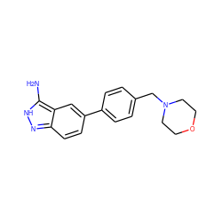 Nc1[nH]nc2ccc(-c3ccc(CN4CCOCC4)cc3)cc12 ZINC000040935640