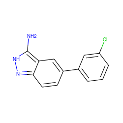 Nc1[nH]nc2ccc(-c3cccc(Cl)c3)cc12 ZINC000040412597