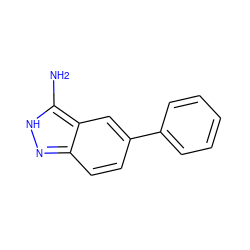 Nc1[nH]nc2ccc(-c3ccccc3)cc12 ZINC000039187975