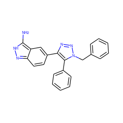 Nc1[nH]nc2ccc(-c3nnn(Cc4ccccc4)c3-c3ccccc3)cc12 ZINC000063298257