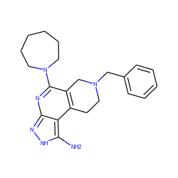 Nc1[nH]nc2nc(N3CCCCCC3)c3c(c12)CCN(Cc1ccccc1)C3 ZINC000049112236