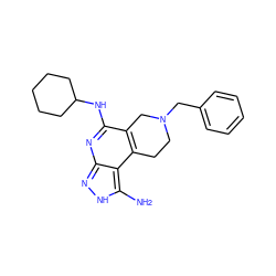 Nc1[nH]nc2nc(NC3CCCCC3)c3c(c12)CCN(Cc1ccccc1)C3 ZINC000020100317