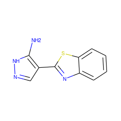 Nc1[nH]ncc1-c1nc2ccccc2s1 ZINC000008699896