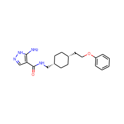 Nc1[nH]ncc1C(=O)NC[C@H]1CC[C@@H](CCOc2ccccc2)CC1 ZINC000261179661