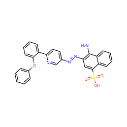 Nc1c(/N=N/c2ccc(-c3ccccc3Oc3ccccc3)nc2)cc(S(=O)(=O)O)c2ccccc12 ZINC000223758779