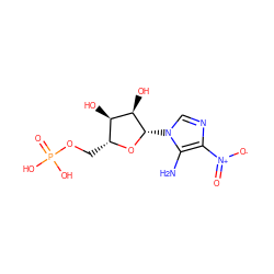 Nc1c([N+](=O)[O-])ncn1[C@@H]1O[C@H](COP(=O)(O)O)[C@@H](O)[C@H]1O ZINC000013514749