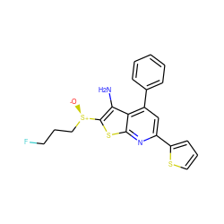 Nc1c([S@+]([O-])CCCF)sc2nc(-c3cccs3)cc(-c3ccccc3)c12 ZINC001772620122