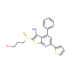 Nc1c([S@+]([O-])CCCO)sc2nc(-c3cccs3)cc(-c3ccccc3)c12 ZINC001772640946