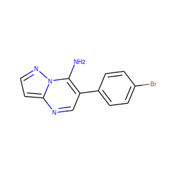 Nc1c(-c2ccc(Br)cc2)cnc2ccnn12 ZINC000084700366