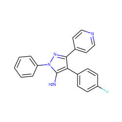 Nc1c(-c2ccc(F)cc2)c(-c2ccncc2)nn1-c1ccccc1 ZINC000084604182