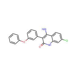 Nc1c(-c2cccc(Oc3ccccc3)c2)c(=O)[nH]c2cc(Cl)ccc12 ZINC000013761252