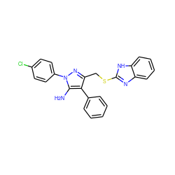 Nc1c(-c2ccccc2)c(CSc2nc3ccccc3[nH]2)nn1-c1ccc(Cl)cc1 ZINC000008686287