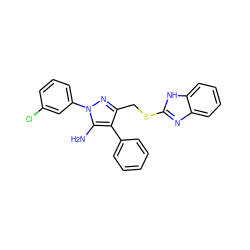 Nc1c(-c2ccccc2)c(CSc2nc3ccccc3[nH]2)nn1-c1cccc(Cl)c1 ZINC000008686284