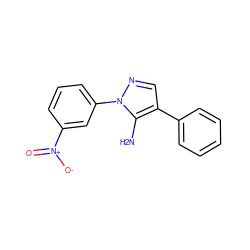 Nc1c(-c2ccccc2)cnn1-c1cccc([N+](=O)[O-])c1 ZINC000002508429