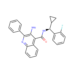 Nc1c(-c2ccccc2)nc2ccccc2c1C(=O)N[C@H](c1ccccc1F)C1CC1 ZINC000040414137