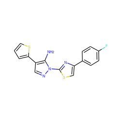 Nc1c(-c2cccs2)cnn1-c1nc(-c2ccc(F)cc2)cs1 ZINC000001386177