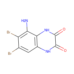 Nc1c(Br)c(Br)cc2[nH]c(=O)c(=O)[nH]c12 ZINC000013743961