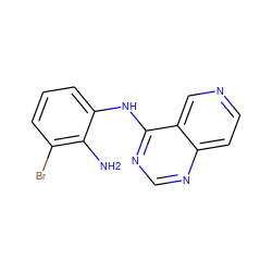 Nc1c(Br)cccc1Nc1ncnc2ccncc12 ZINC000029133114