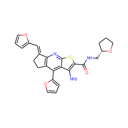 Nc1c(C(=O)NC[C@@H]2CCCO2)sc2nc3c(c(-c4ccco4)c12)CC/C3=C\c1ccco1 ZINC000008687641