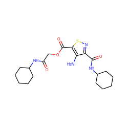 Nc1c(C(=O)NC2CCCCC2)nsc1C(=O)OCC(=O)NC1CCCCC1 ZINC000004388832