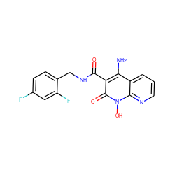 Nc1c(C(=O)NCc2ccc(F)cc2F)c(=O)n(O)c2ncccc12 ZINC000169352031