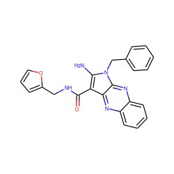 Nc1c(C(=O)NCc2ccco2)c2nc3ccccc3nc2n1Cc1ccccc1 ZINC000002291552