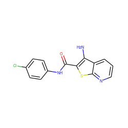 Nc1c(C(=O)Nc2ccc(Cl)cc2)sc2ncccc12 ZINC000009295557