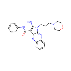 Nc1c(C(=O)Nc2ccccc2)c2nc3ccccc3nc2n1CCCN1CCOCC1 ZINC000020443368