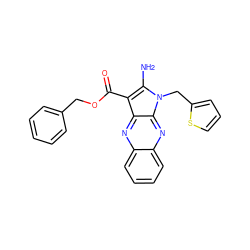 Nc1c(C(=O)OCc2ccccc2)c2nc3ccccc3nc2n1Cc1cccs1 ZINC000005100510