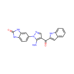 Nc1c(C(=O)c2cc3ccccc3[nH]2)cnn1-c1ccc2[nH]c(=O)[nH]c2c1 ZINC001772631333