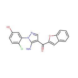 Nc1c(C(=O)c2cc3ccccc3o2)cnn1-c1cc(O)ccc1Cl ZINC001772588893