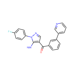 Nc1c(C(=O)c2cccc(-c3cccnc3)c2)cnn1-c1ccc(F)cc1 ZINC000013683053