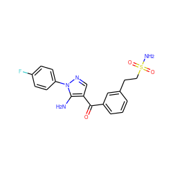 Nc1c(C(=O)c2cccc(CCS(N)(=O)=O)c2)cnn1-c1ccc(F)cc1 ZINC000013683073