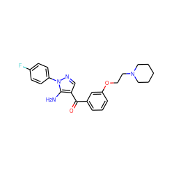 Nc1c(C(=O)c2cccc(OCCN3CCCCC3)c2)cnn1-c1ccc(F)cc1 ZINC000013683048