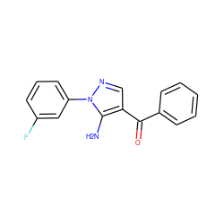 Nc1c(C(=O)c2ccccc2)cnn1-c1cccc(F)c1 ZINC000013683000