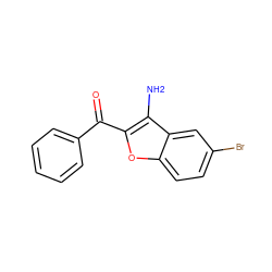 Nc1c(C(=O)c2ccccc2)oc2ccc(Br)cc12 ZINC000000097827