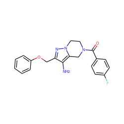 Nc1c(COc2ccccc2)nn2c1CN(C(=O)c1ccc(F)cc1)CC2 ZINC000150176456