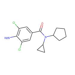 Nc1c(Cl)cc(C(=O)N(C2CCCC2)C2CC2)cc1Cl ZINC000036286437