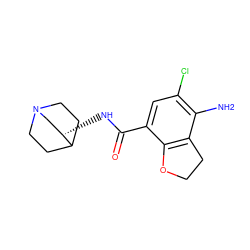 Nc1c(Cl)cc(C(=O)N[C@H]2CN3CCC2CC3)c2c1CCO2 ZINC000000005108