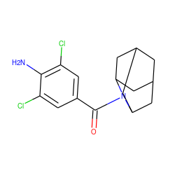 Nc1c(Cl)cc(C(=O)N2C3CC4CC(C3)CC2C4)cc1Cl ZINC000036286461