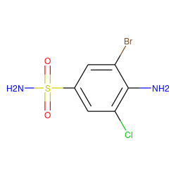 Nc1c(Cl)cc(S(N)(=O)=O)cc1Br ZINC000013520149