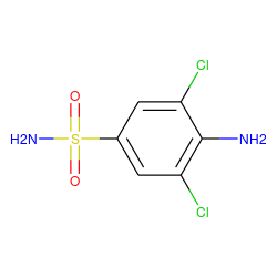 Nc1c(Cl)cc(S(N)(=O)=O)cc1Cl ZINC000001255236