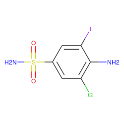 Nc1c(Cl)cc(S(N)(=O)=O)cc1I ZINC000013520152