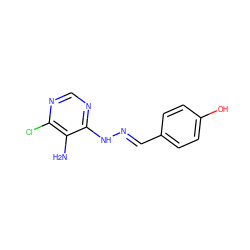 Nc1c(Cl)ncnc1N/N=C/c1ccc(O)cc1 ZINC000005398373