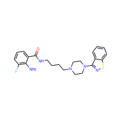 Nc1c(F)cccc1C(=O)NCCCCN1CCN(c2nsc3ccccc23)CC1 ZINC000013747185