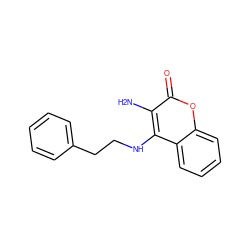 Nc1c(NCCc2ccccc2)c2ccccc2oc1=O ZINC000000190252