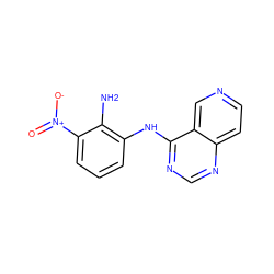 Nc1c(Nc2ncnc3ccncc23)cccc1[N+](=O)[O-] ZINC000029133199