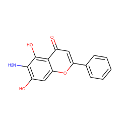 Nc1c(O)cc2oc(-c3ccccc3)cc(=O)c2c1O ZINC000029129620